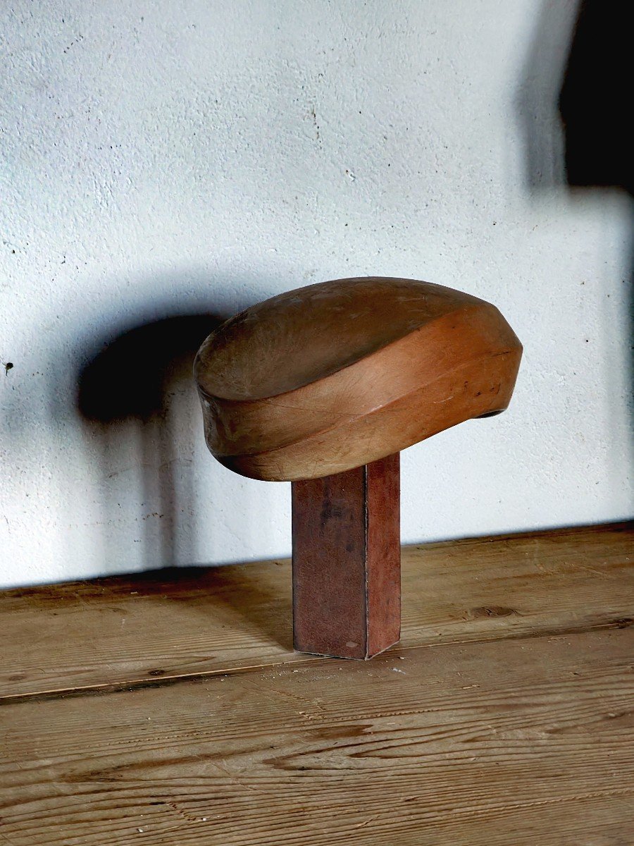 Jolie Forme à Chapeaux, Moule De Modiste En Bois, Objet De Métier Circa 1910-1930-photo-2