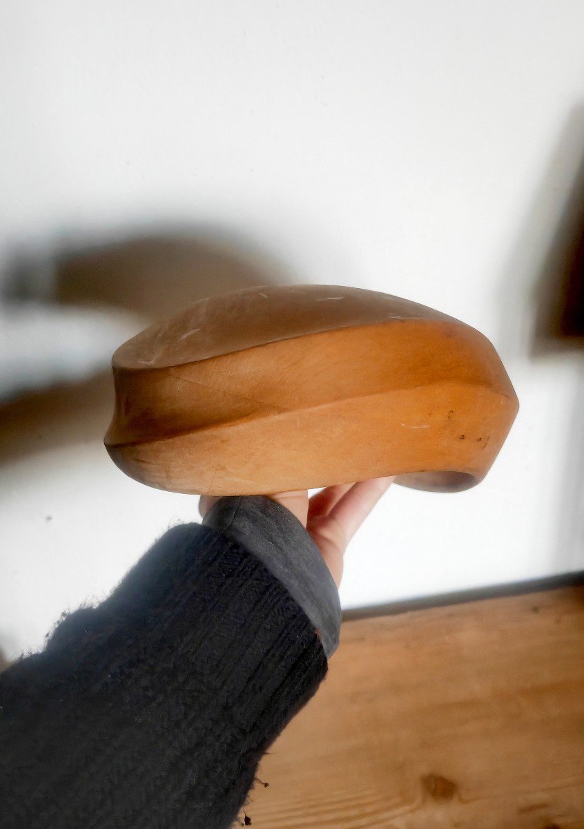 Jolie Forme à Chapeaux, Moule De Modiste En Bois, Objet De Métier Circa 1910-1930-photo-3