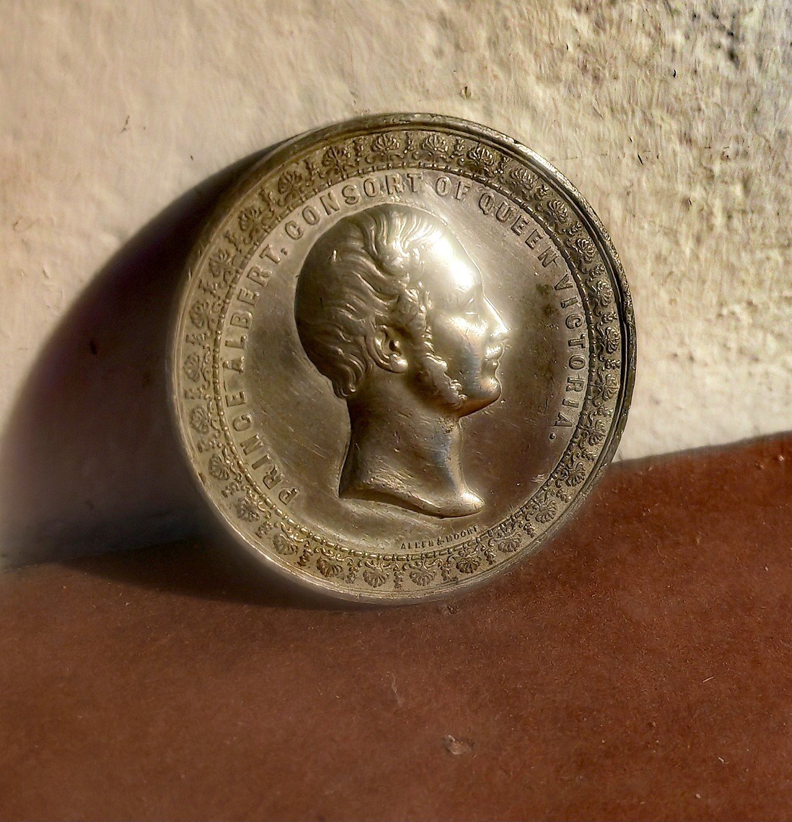 Médaille En étain Crystal Palace, Buste Prince Albert Exposition Universelle 1851 Allen & Moore