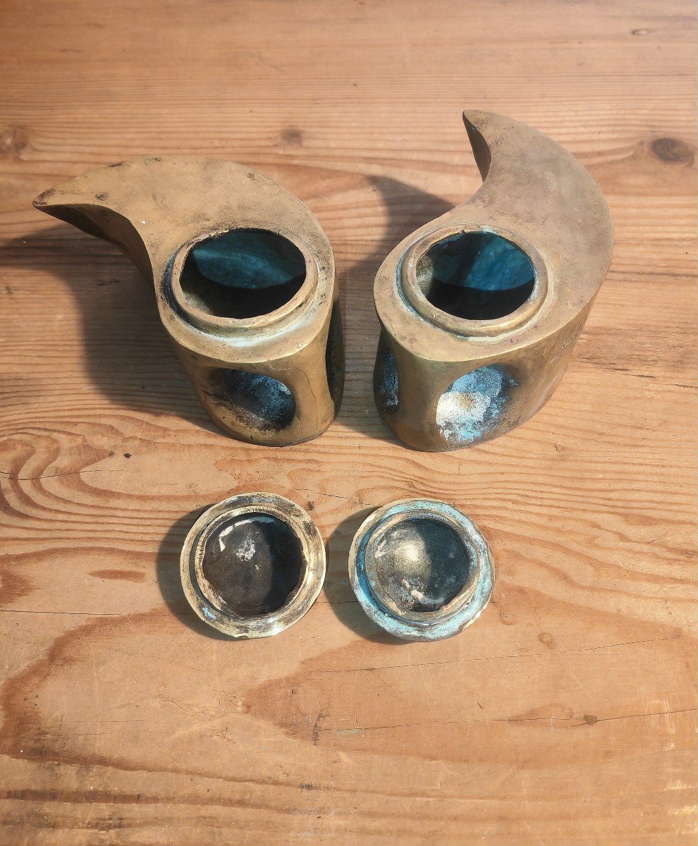 Amazing Double Cylindrical Teapot, Bronze Or Brass, Yin & Yang, Asia 20th , Signed -photo-3
