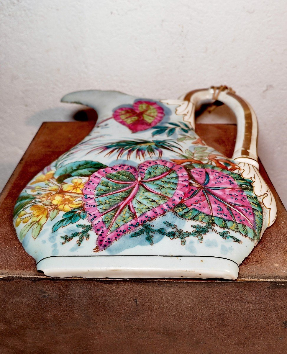 Rare Applique Murale en Porcelaine, Trompe l'œil Broc, Jouhanneaud, Limoges Fin XIXe Siècle -photo-3