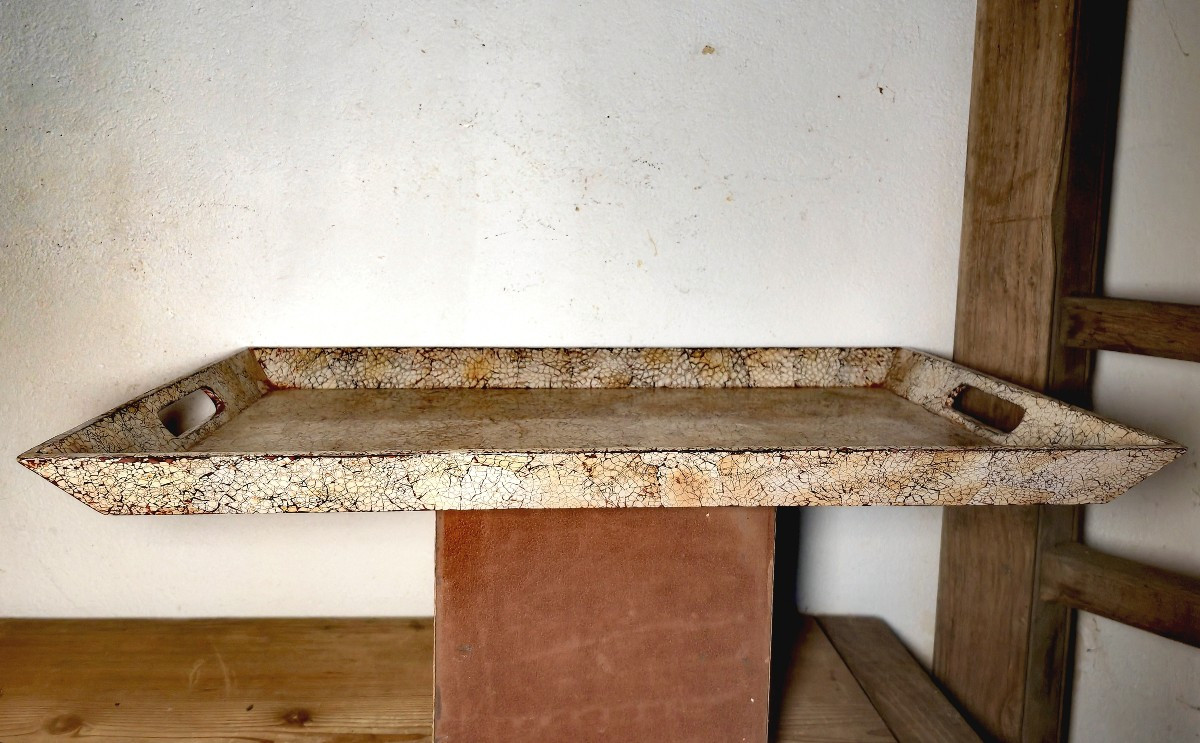 Important Plateau Rectangulaire en Laque Coquille d'œuf, Vietnam XiXe siècle -photo-2