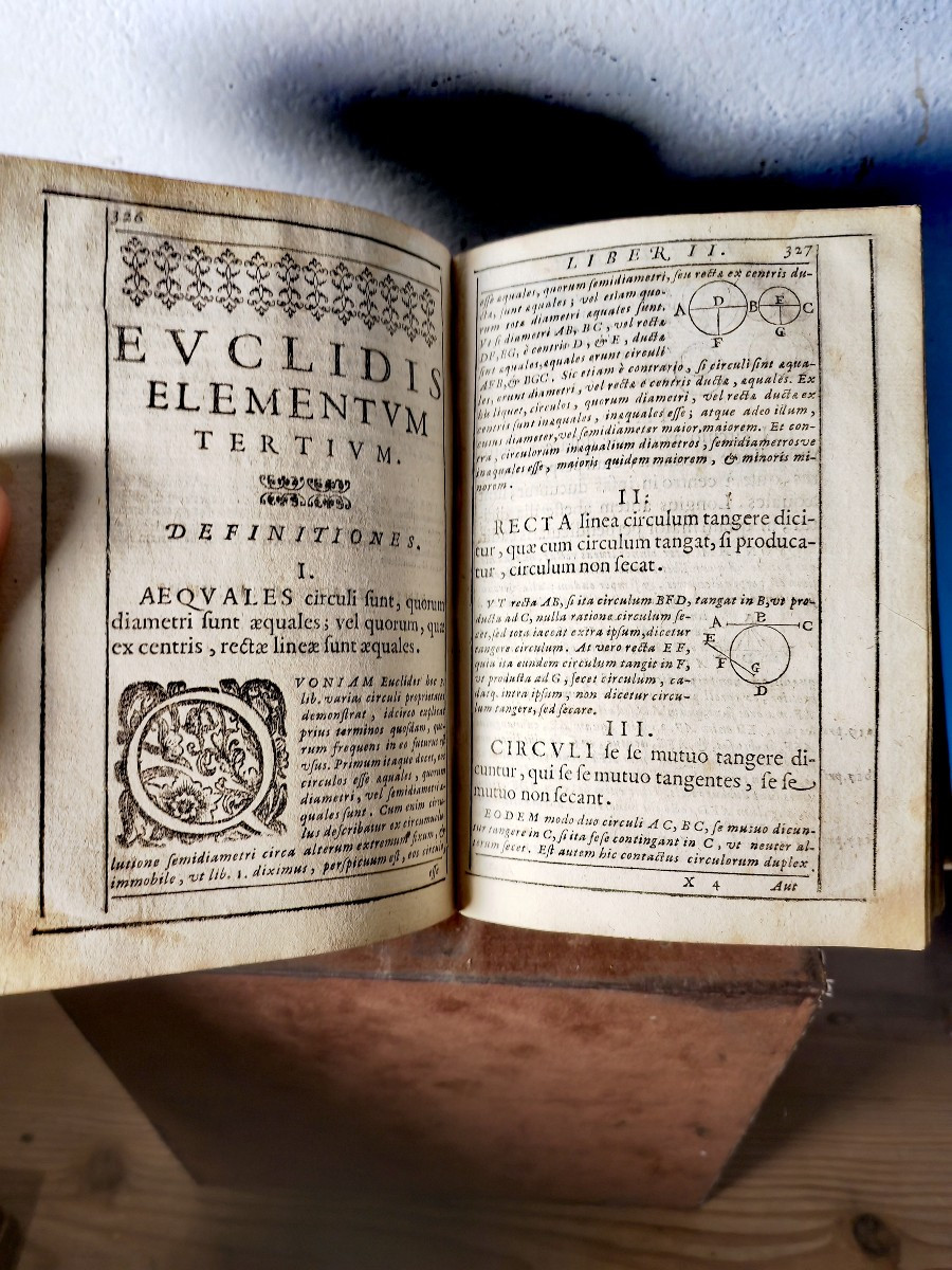 Rare Vellum Book, Study Of Geometry 1603, Euclidis Elementorum Libri XV Christophoro Clavio-photo-2