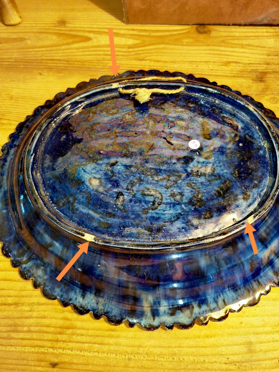 Glazed Earthenware Bowl, Victor Barbizet, Suzanne And The Elders, Follower Palissy 19th Century -photo-1