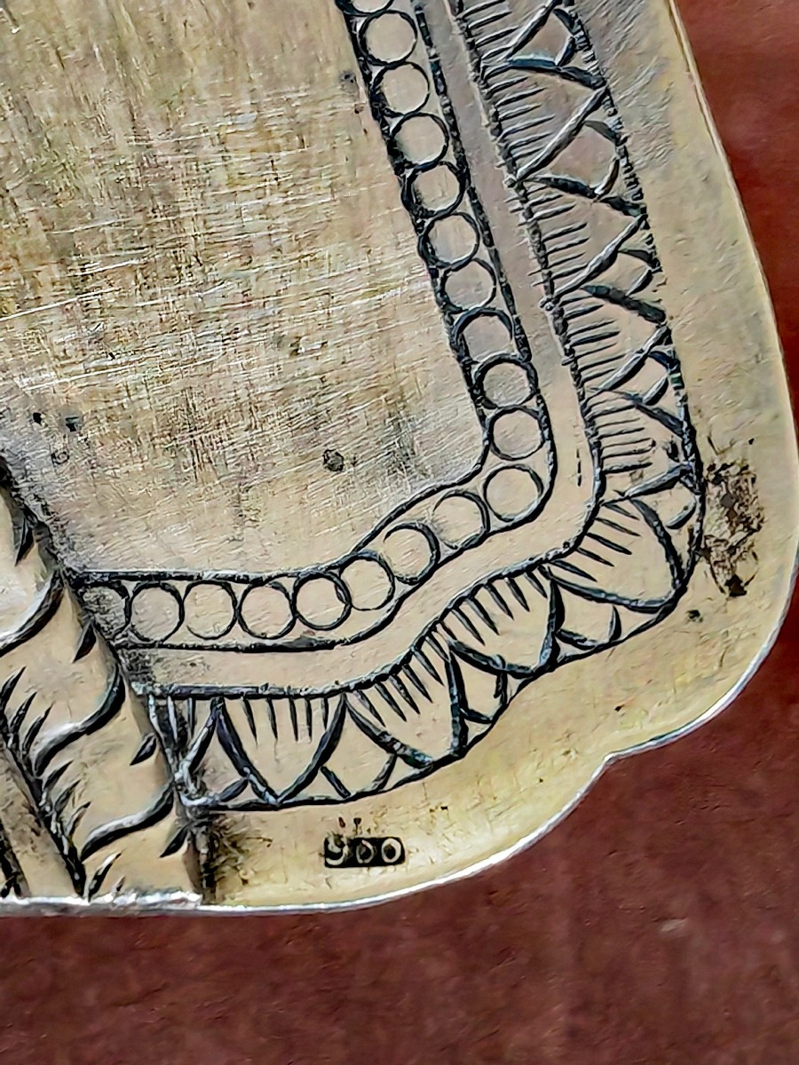 Beautiful Serving Shovel, Chiseled Silver, Minh Mol Hallmarks, Cambodia Late 19th Century -photo-2