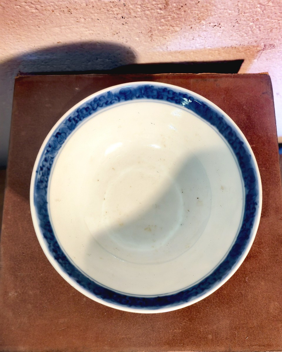 Nice Chinese Porcelain Bowl,  Blue&white Scholars Decor, Apocryphal Kangxi Mark, Late 19thc-photo-2