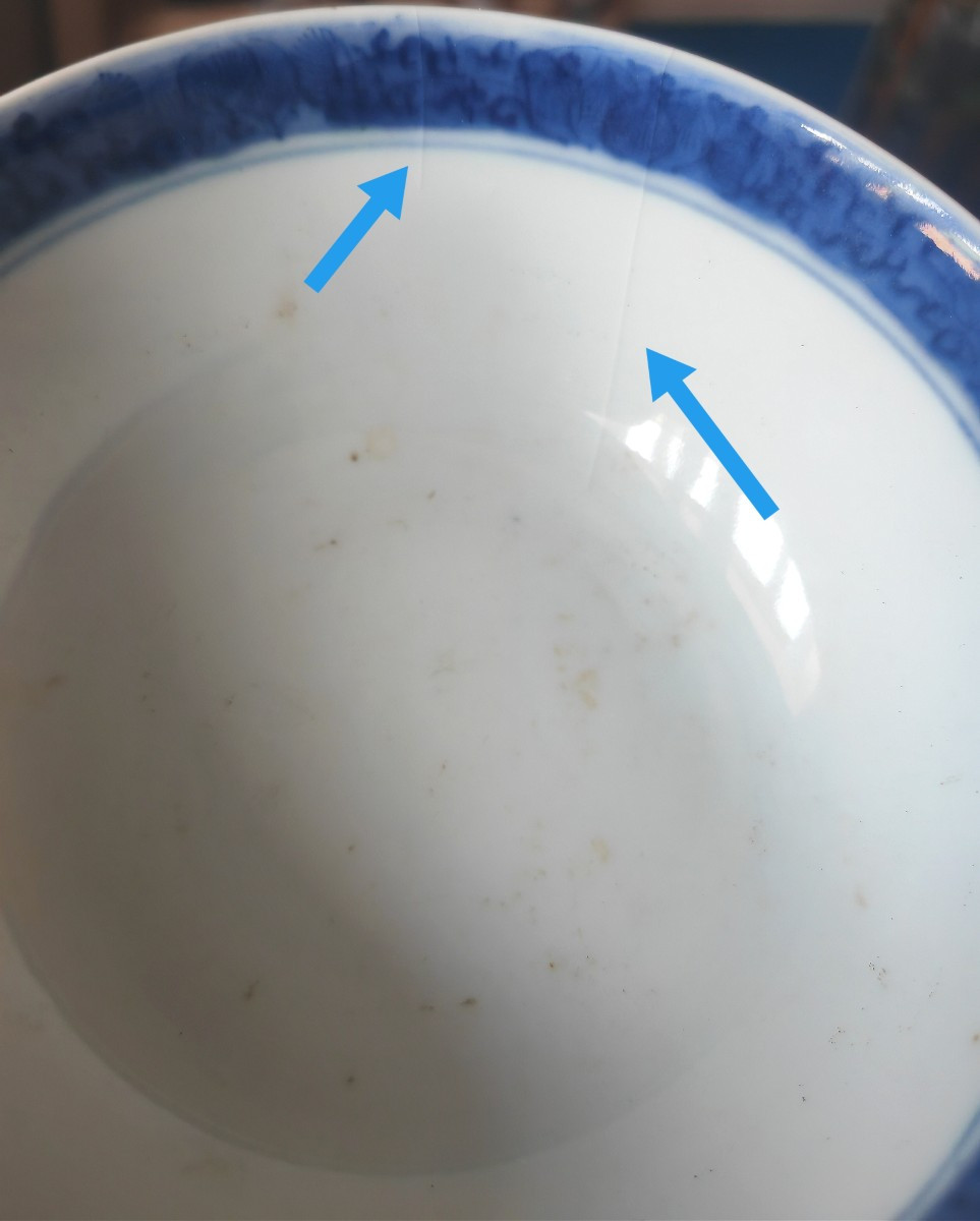 Nice Chinese Porcelain Bowl,  Blue&white Scholars Decor, Apocryphal Kangxi Mark, Late 19thc-photo-4