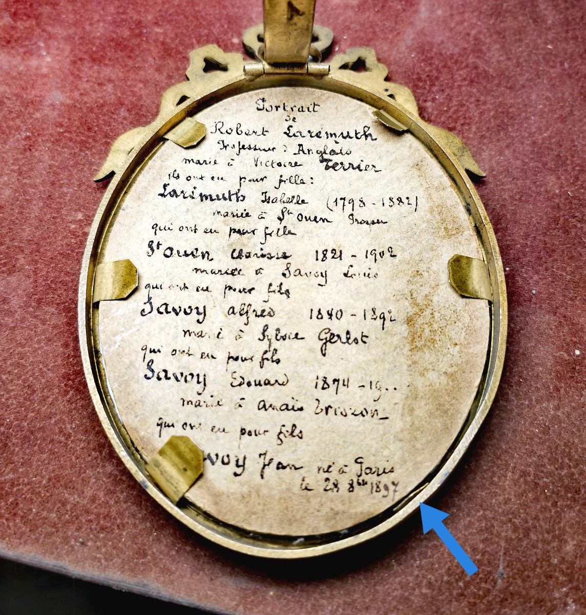 Beautiful Painted Miniature, Period Oval Frame, Gilt Bronze, Robert Laremuth, 19th Century -photo-1