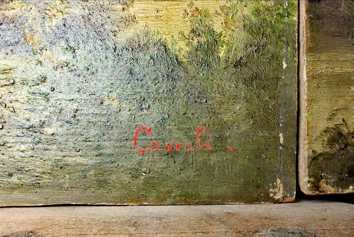 Beautiful Pair Of Paintings, Mountainous Landscape, Italy Or Switzerland, Signature, 19thc-photo-3