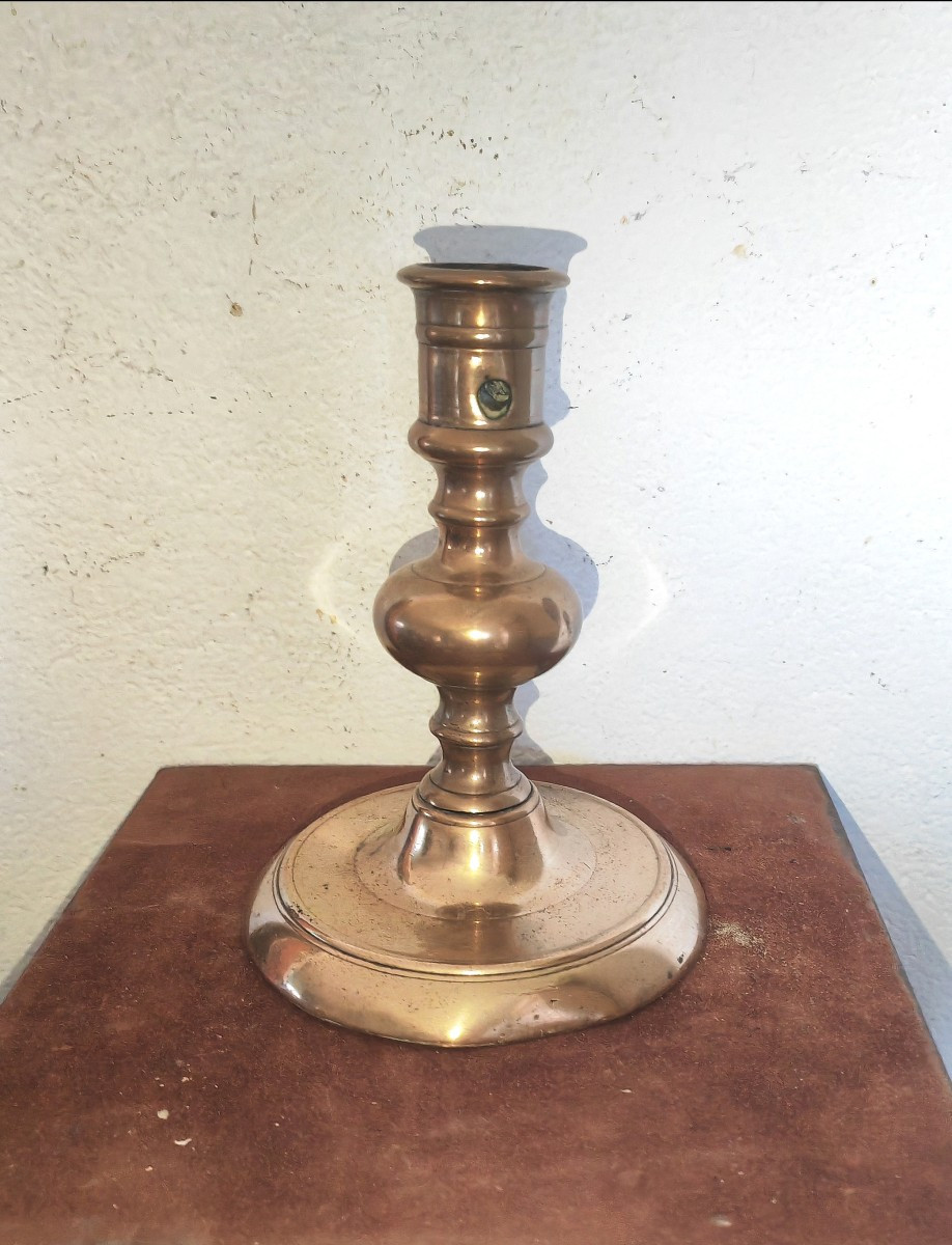 Beautiful Bronze Candlesticks, Onion Shaped, France, 17th Century 