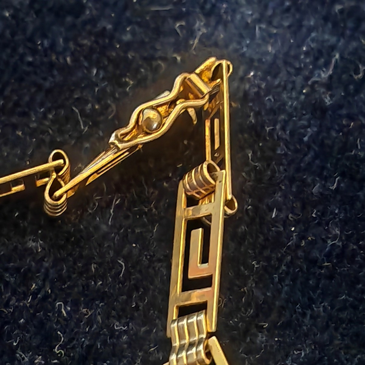 Beautiful Necklace, Choker, 14 Carat Yellow Gold, Greek Decor, Art Deco Period-photo-2
