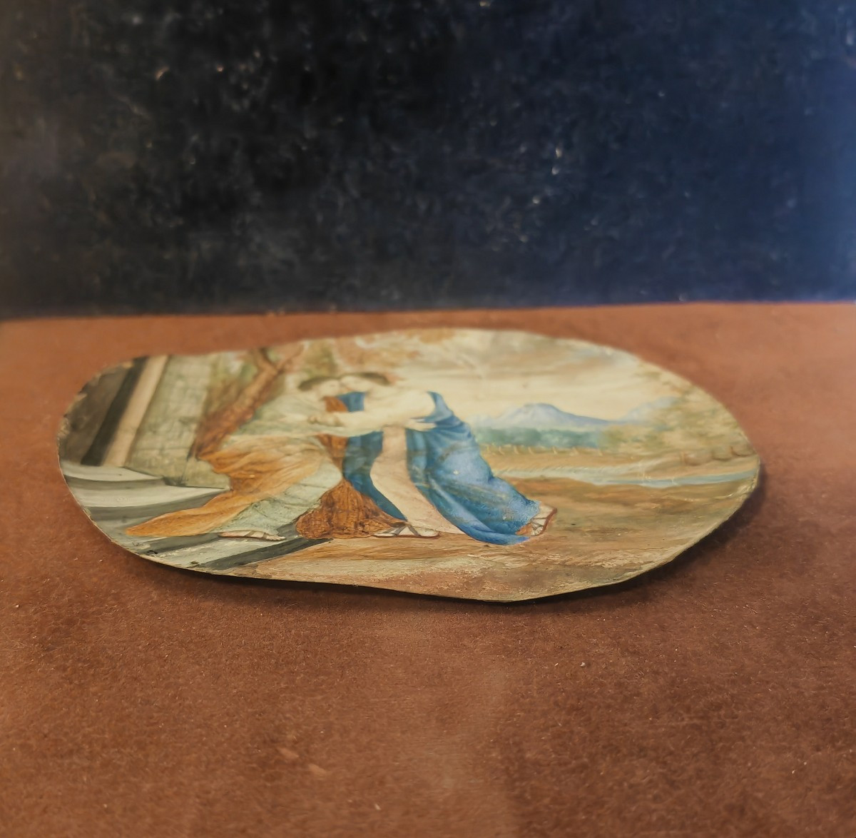 Fine Miniature Work, Drawing Enhanced On Vellum, Scene Of The Visitation, Circa 1700 Or Earlier-photo-4