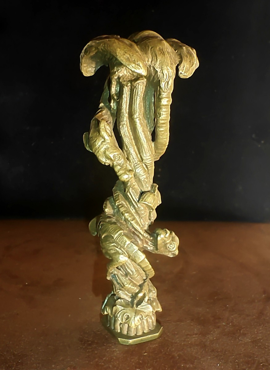 Beautiful Wax Seal, Dragon Duel Seal, Neo-classical Bronze, 19th Century -photo-2