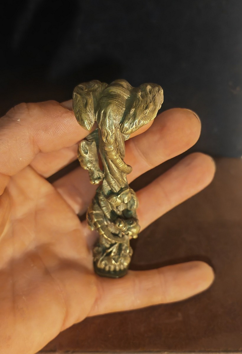 Beautiful Wax Seal, Dragon Duel Seal, Neo-classical Bronze, 19th Century -photo-5