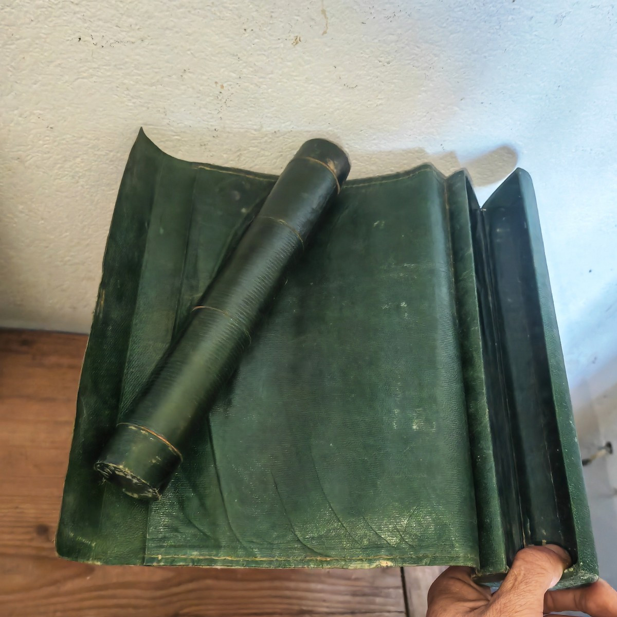 Intéressant Écritoire de Voyage, Baradelle en Maroquin Vert, XiXe siècle -photo-4