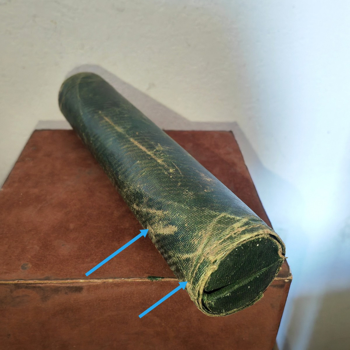 Intéressant Écritoire de Voyage, Baradelle en Maroquin Vert, XiXe siècle -photo-3