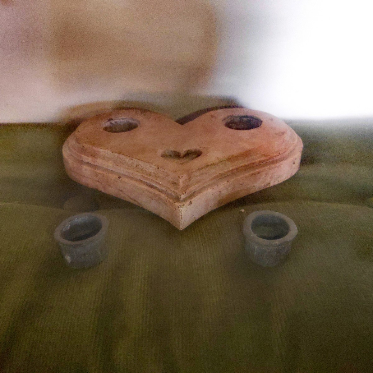 Rare Encrier Cœur, Marbre Rose et Plomb, Europe début XiXe siècle -photo-3