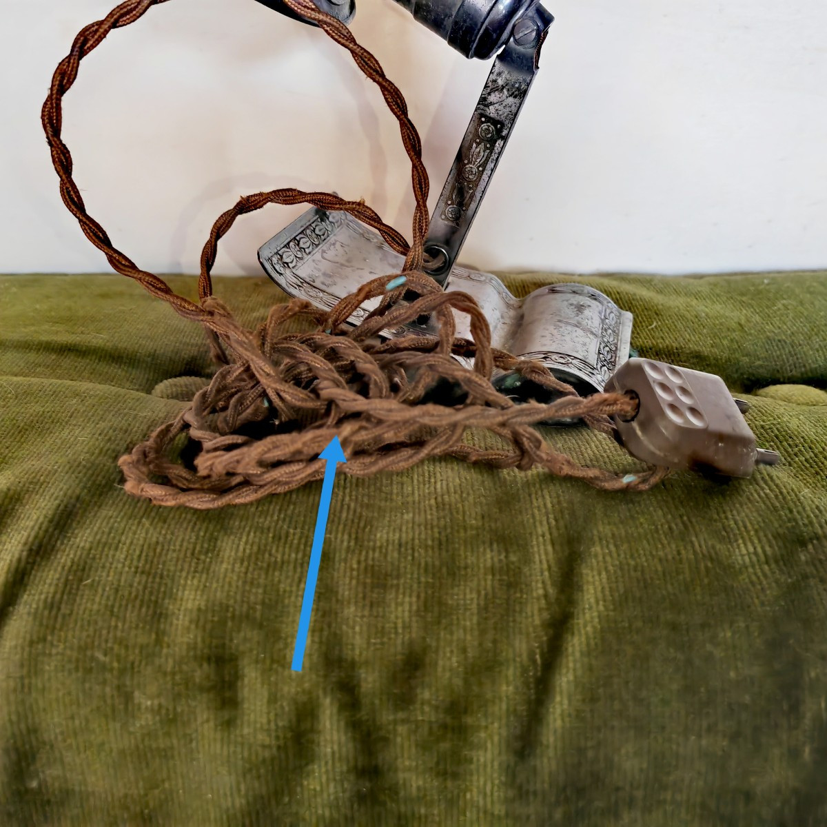 Rare Adjusto Lite Clip Lamp, Patinated Metal, Usa, Circa 1910s-photo-5