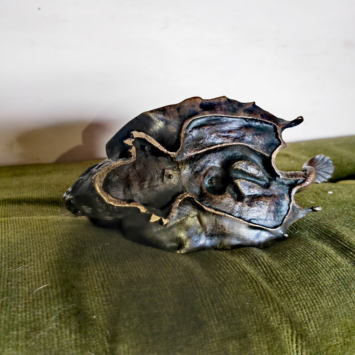 Rare Bougeoir Démoniaque Chambrière Sorcière et Hippogriffe, Bronze Grande Qualité XiXe siècle -photo-3