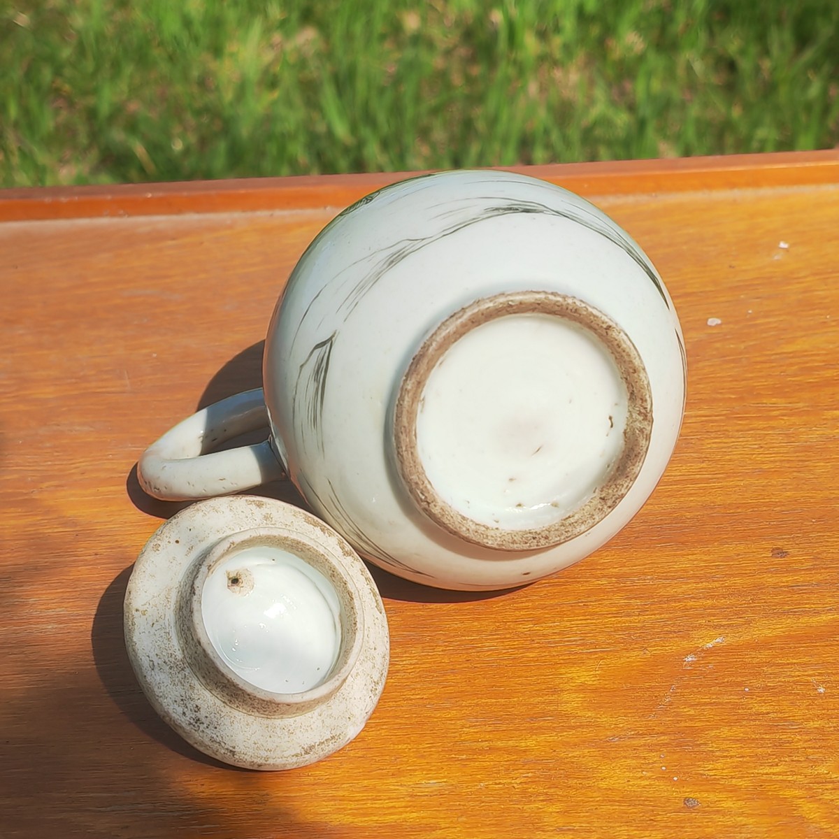 Joli Pot à Lait, Porcelaine de Chine, Cie des Indes, Décor Grisaille Amour et Fidélité, XVIIIe -photo-4