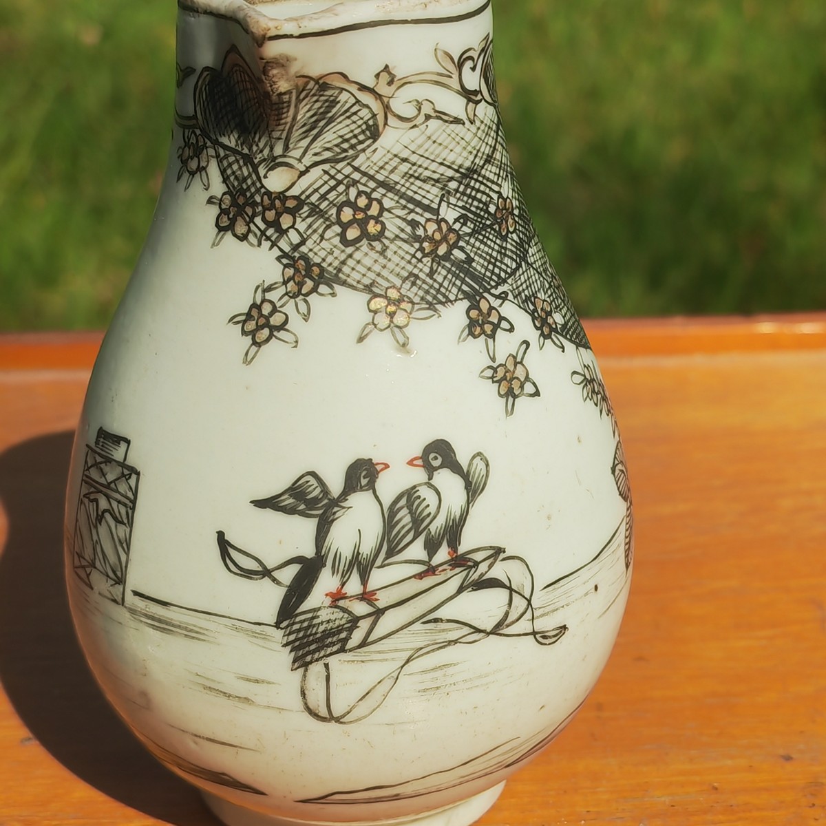 Joli Pot à Lait, Porcelaine de Chine, Cie des Indes, Décor Grisaille Amour et Fidélité, XVIIIe -photo-2