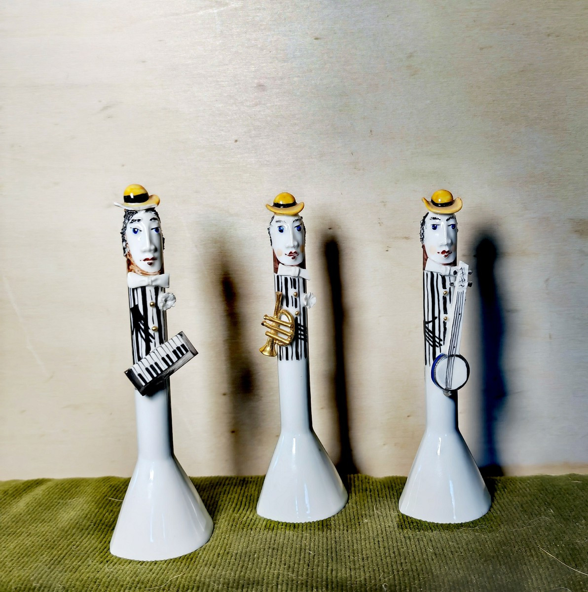 Peter Strang For Meissen, Set Of 3 Porcelain Musicians, Second Half Of The 20thc
