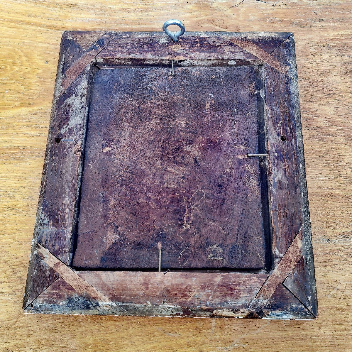 Jolie Peinture, Panneau de Bois et Cadre Bois et Stuc Doré, Scène Galante et Chat Fin XVIIIe s.-photo-4