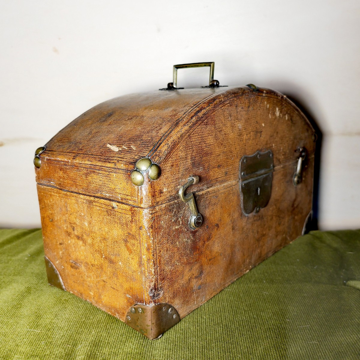 Coffret de Qualité, Écrin en Maroquin et Laiton, Europe, Époque Directoire ou avant -photo-3