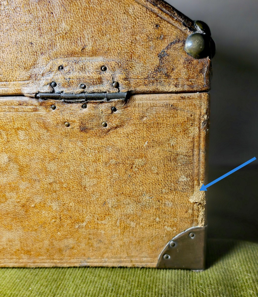 Coffret de Qualité, Écrin en Maroquin et Laiton, Europe, Époque Directoire ou avant -photo-6