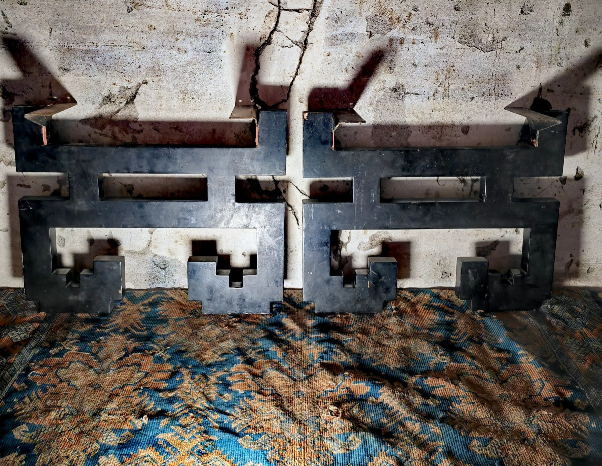 Pair Of Black Lacquer Table Legs, Attributed To Thanh Ley, Vietnam Circa 1950-photo-4