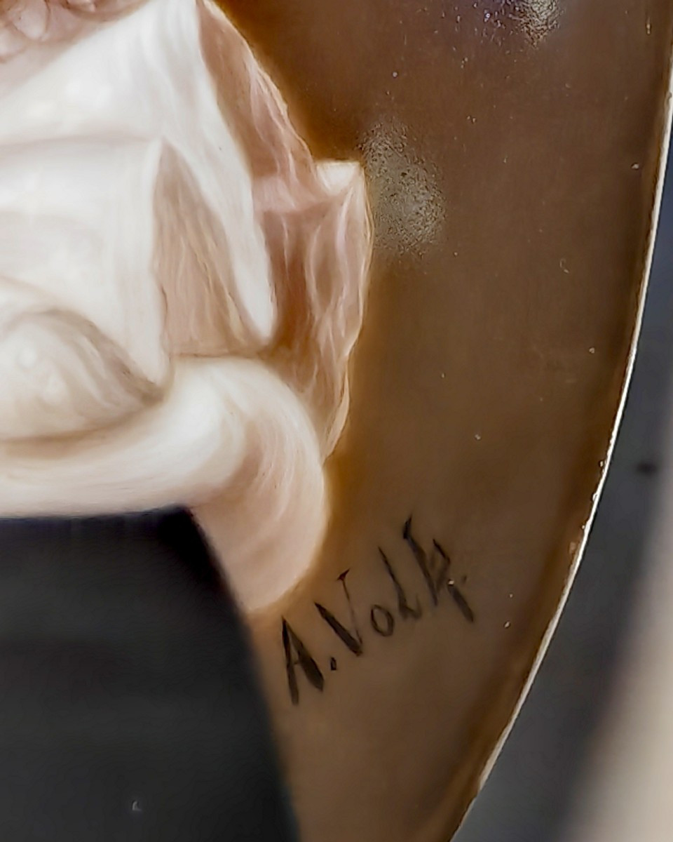 Painting Of Great Quality, On Porcelain, Elisabeth Vigée Lebrun, Signature A. Volk, Early 20thc-photo-1