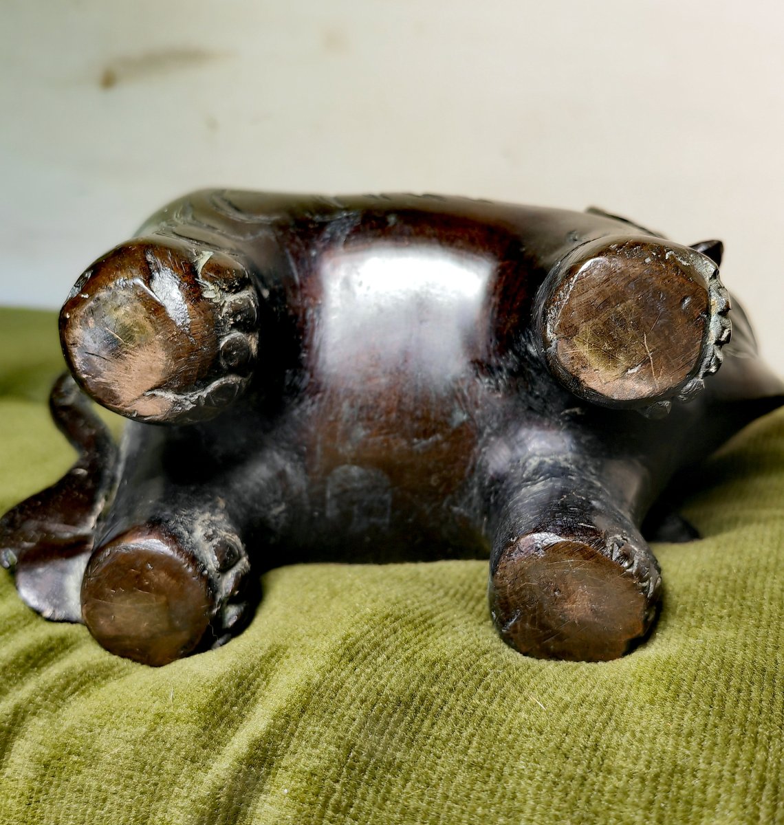 Beau Brûle Parfum en Bronze, Éléphant Patine Sombre, Japon, Meiji XIXe Siècle -photo-1