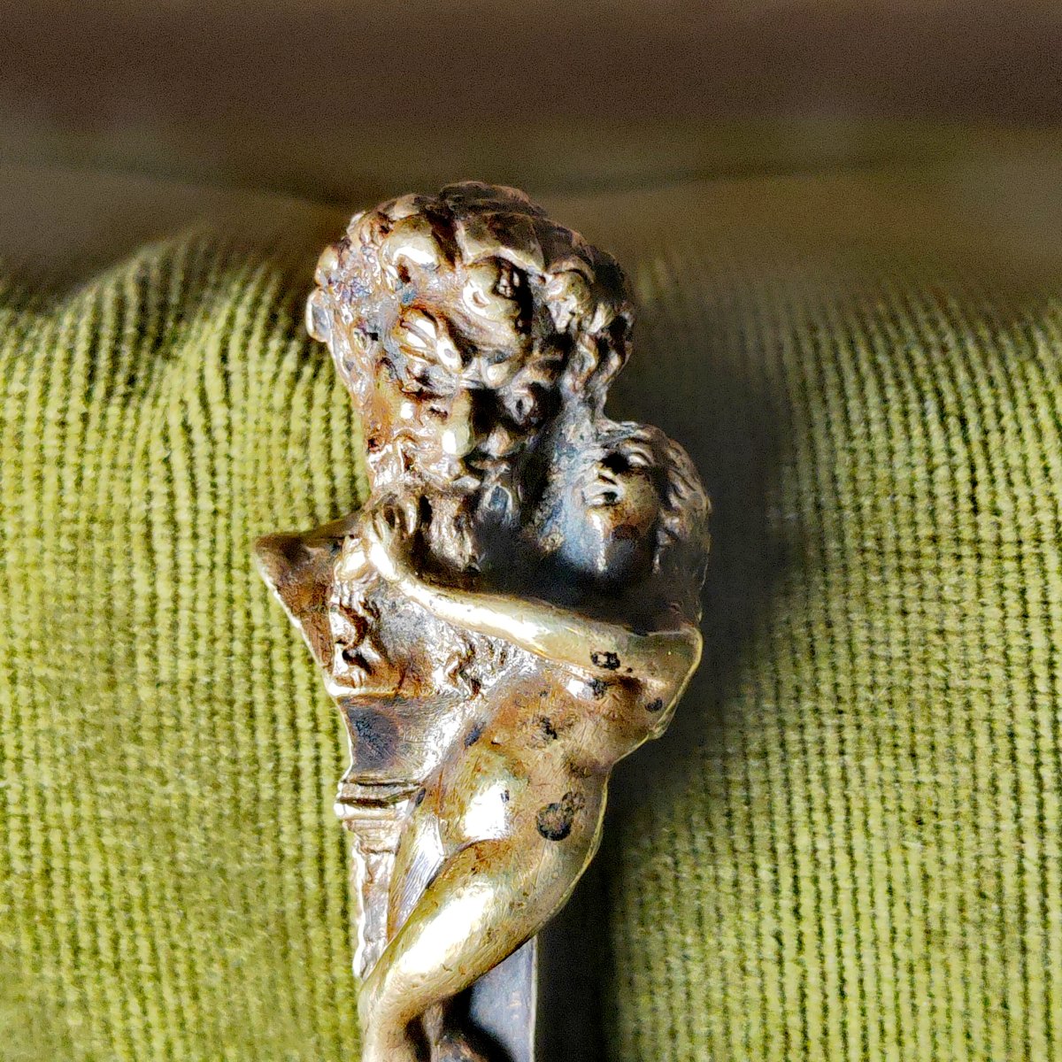 Great Bronze Wax Seal : God Priapus And A Naked Woman, Curiosa, France, 19th Century -photo-3