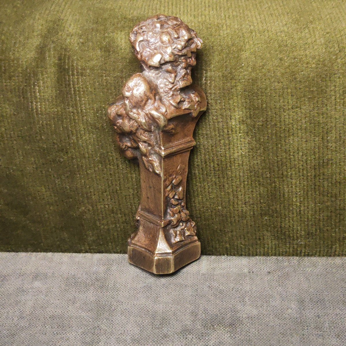 Great Bronze Wax Seal : God Priapus And A Naked Woman, Curiosa, France, 19th Century -photo-2