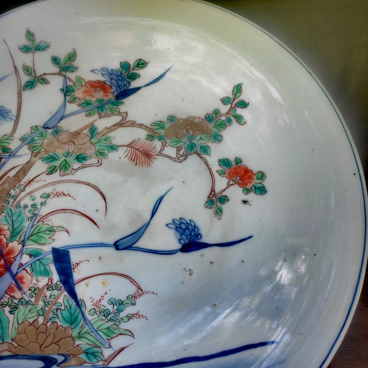 Beautiful Arita Dish, Kakiemon Design & Color, Lake Plants, Japan, Edo Period, 19th Century -photo-3