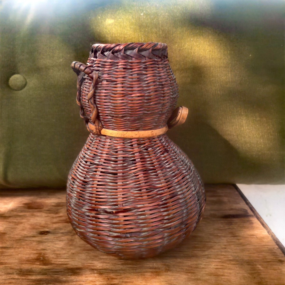 Hanakago, Beautiful Basket, Bamboo Basketry, Double Gourd, Ikebana, Tea Ceremony, Japan-photo-2