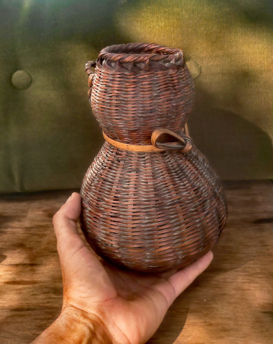 Hanakago, Beautiful Basket, Bamboo Basketry, Double Gourd, Ikebana, Tea Ceremony, Japan-photo-5