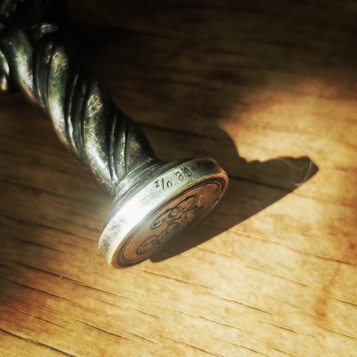 Beautiful Wax Seal, Silver-plated Bronze Seal, Initials L.l., France, 19th Century -photo-2