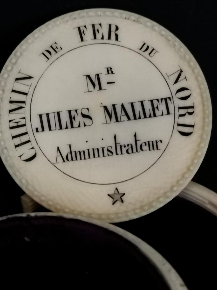 Unique Item, Presence Ivory Token Jules Mallet, Northern Railways, 19thc-photo-1