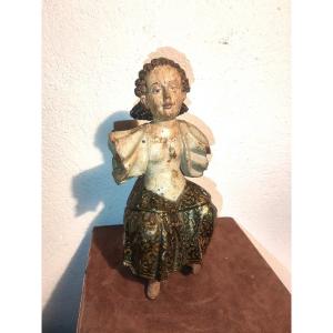 Infante, Polychrome Wooden Sculpture, Gildt, Spain Or Portugal, 18th C Or Earlier 