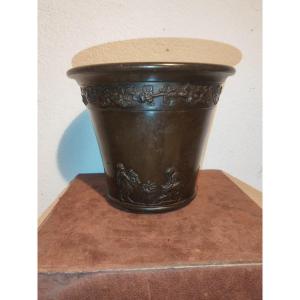 Pot, Planter, Patinate Terracotta, Classic Decor, Antique Scenes, 19th Century Europe 