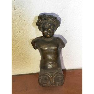 Beautiful Male Bust, Child, Bronze Of High Quality, France Early 19th Century 