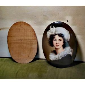 Painting Of Great Quality, On Porcelain, Elisabeth Vigée Lebrun, Signature A. Volk, Early 20thc
