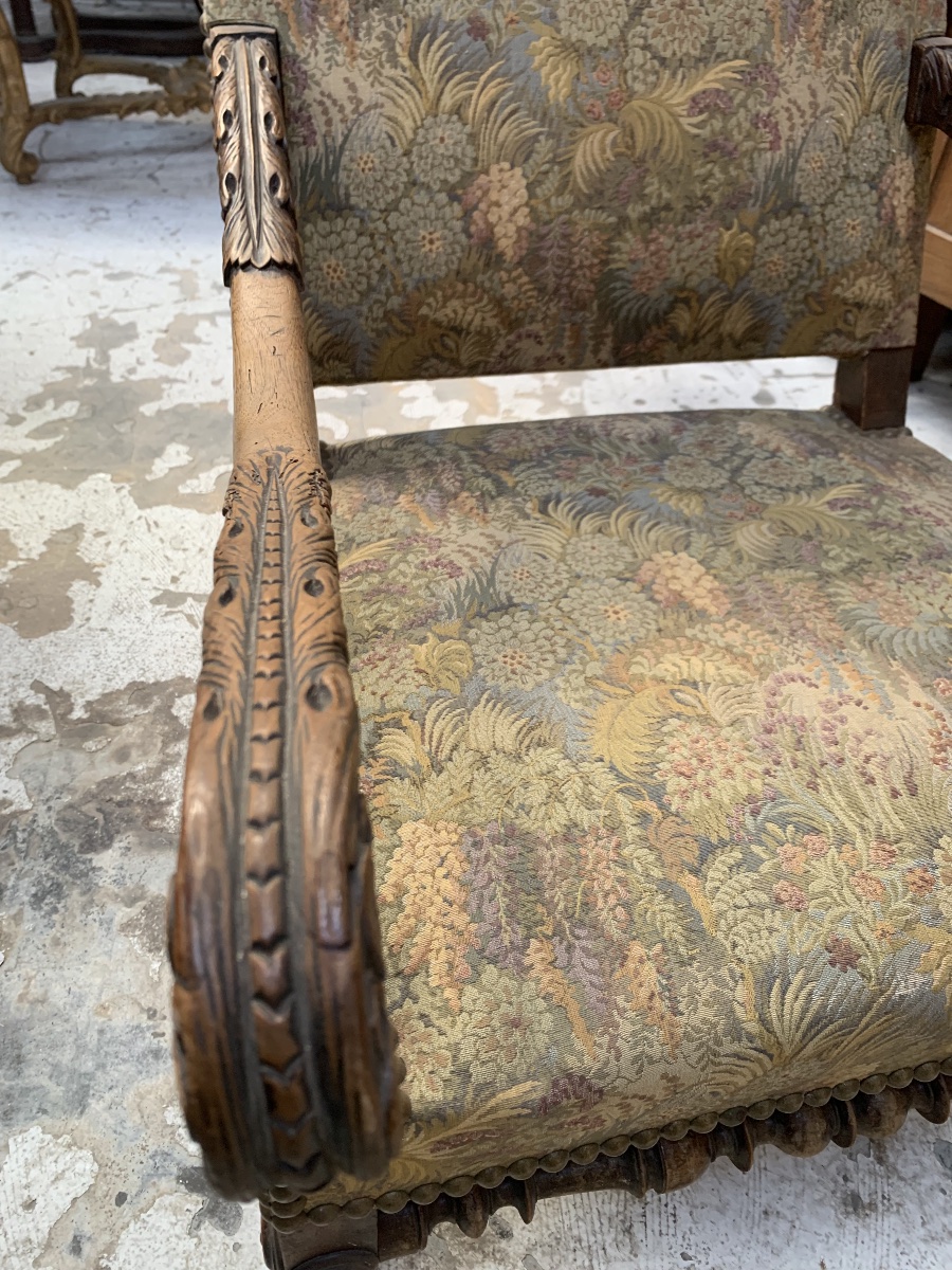 Grand  fauteuil de style Louis XIII-photo-3