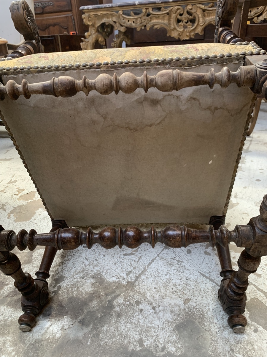 Grand  fauteuil de style Louis XIII-photo-4