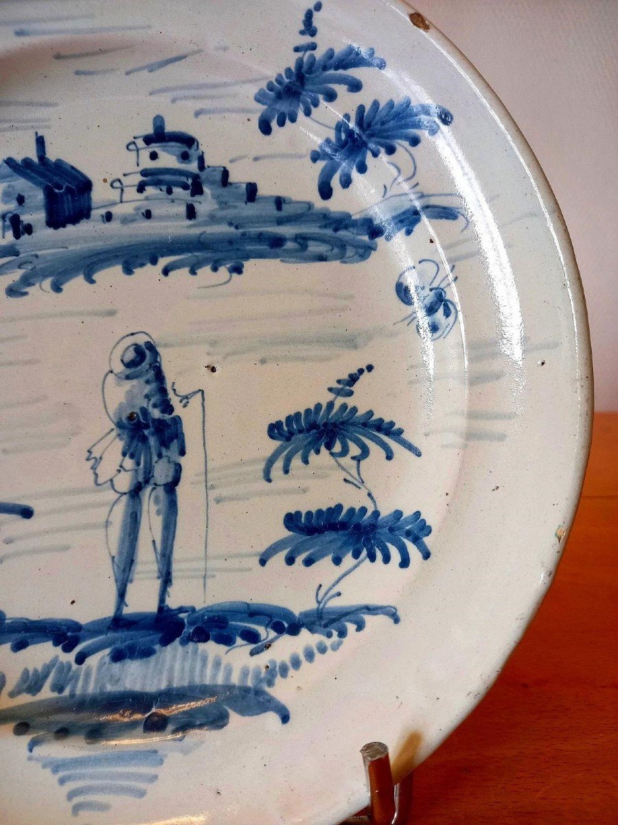 Assiette En Faïence : Italie Savone XVIIIème Siècle.-photo-4