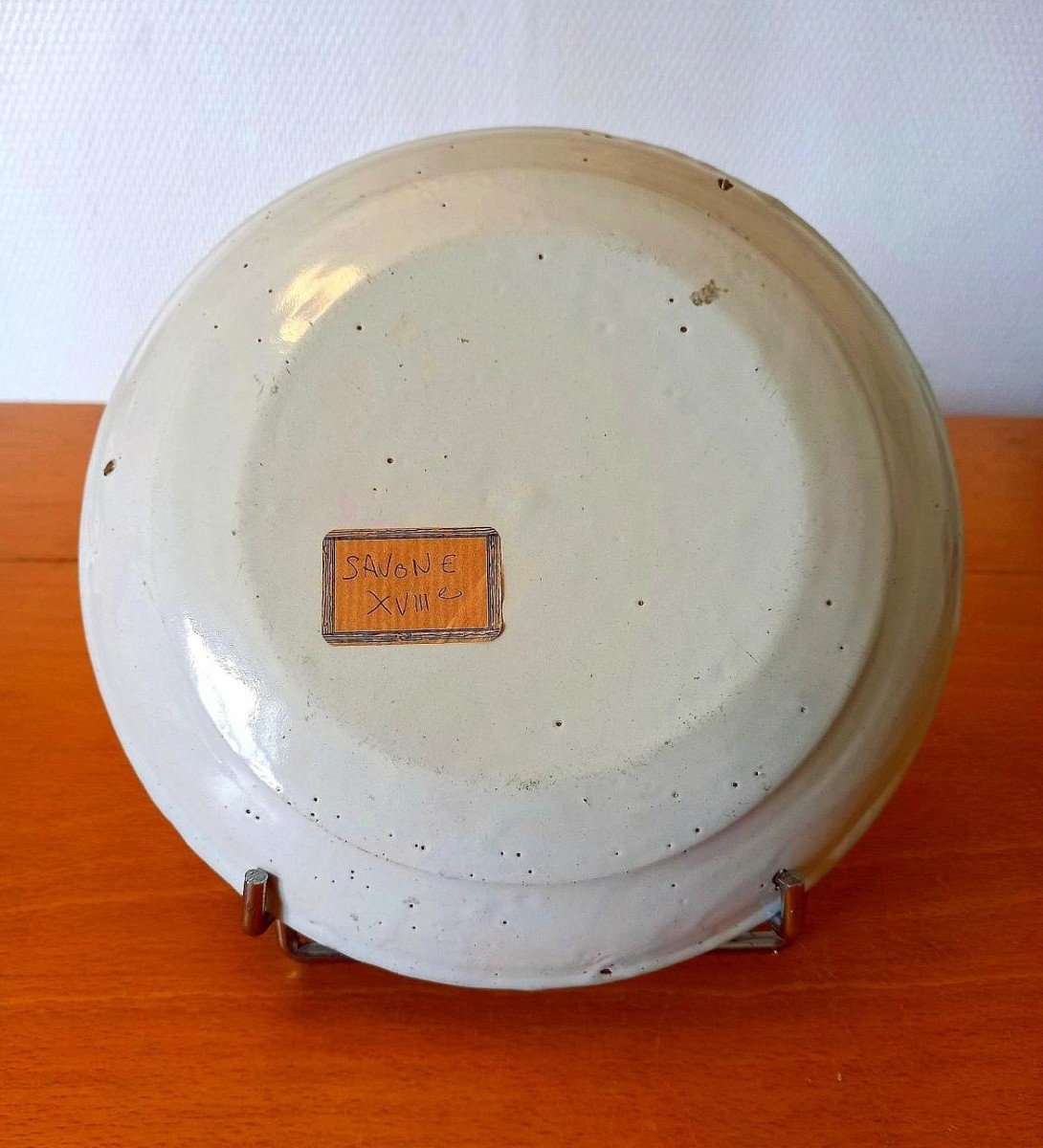 Assiette En Faïence : Italie Savone XVIIIème Siècle.-photo-1
