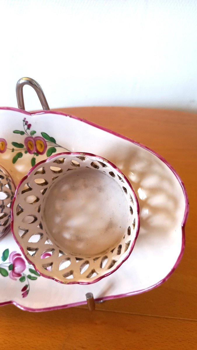 Earthenware Oil-vinegar Holder: Lunéville 18th Century.-photo-4