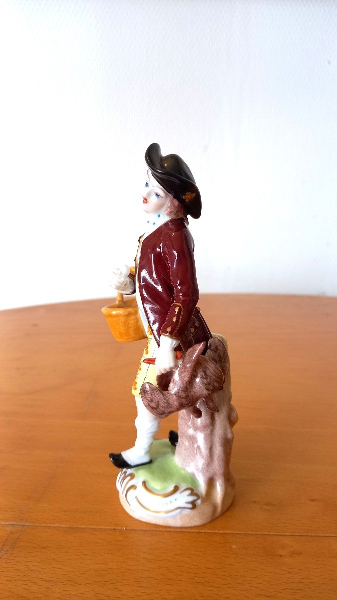 Statuette En Porcelaine: Dresde XIXème Siècle.-photo-2