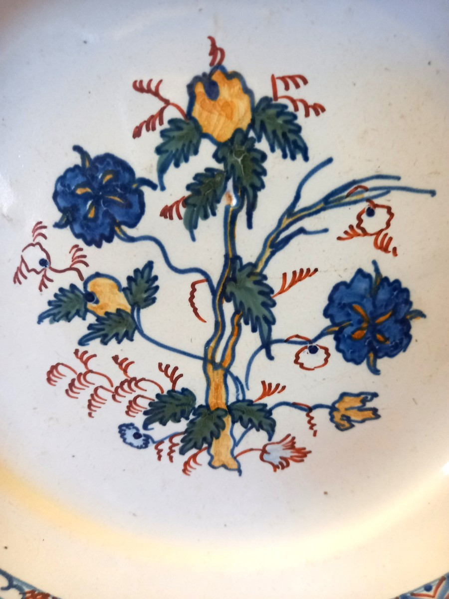Assiette En Faïence : Moulins XVIIIème Siècle.-photo-2